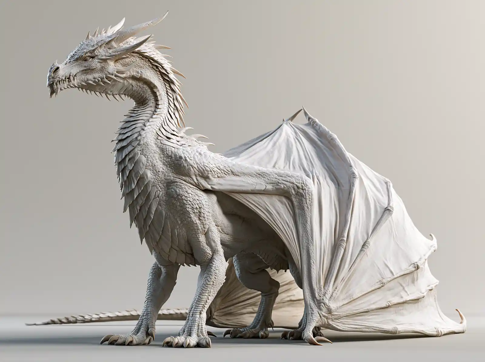 A stylised dragon, rendered as a 3D model