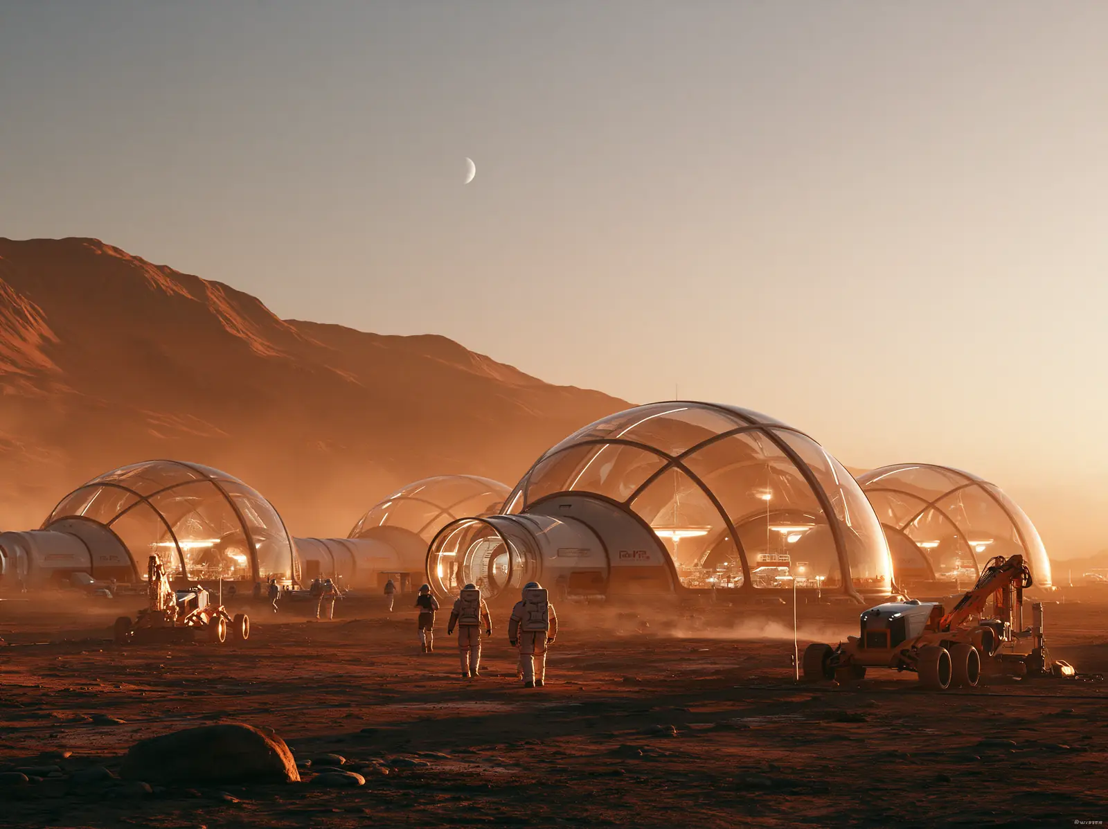 Domed habitats on Mars