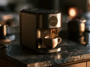 A coffee machine on a kitchen counter