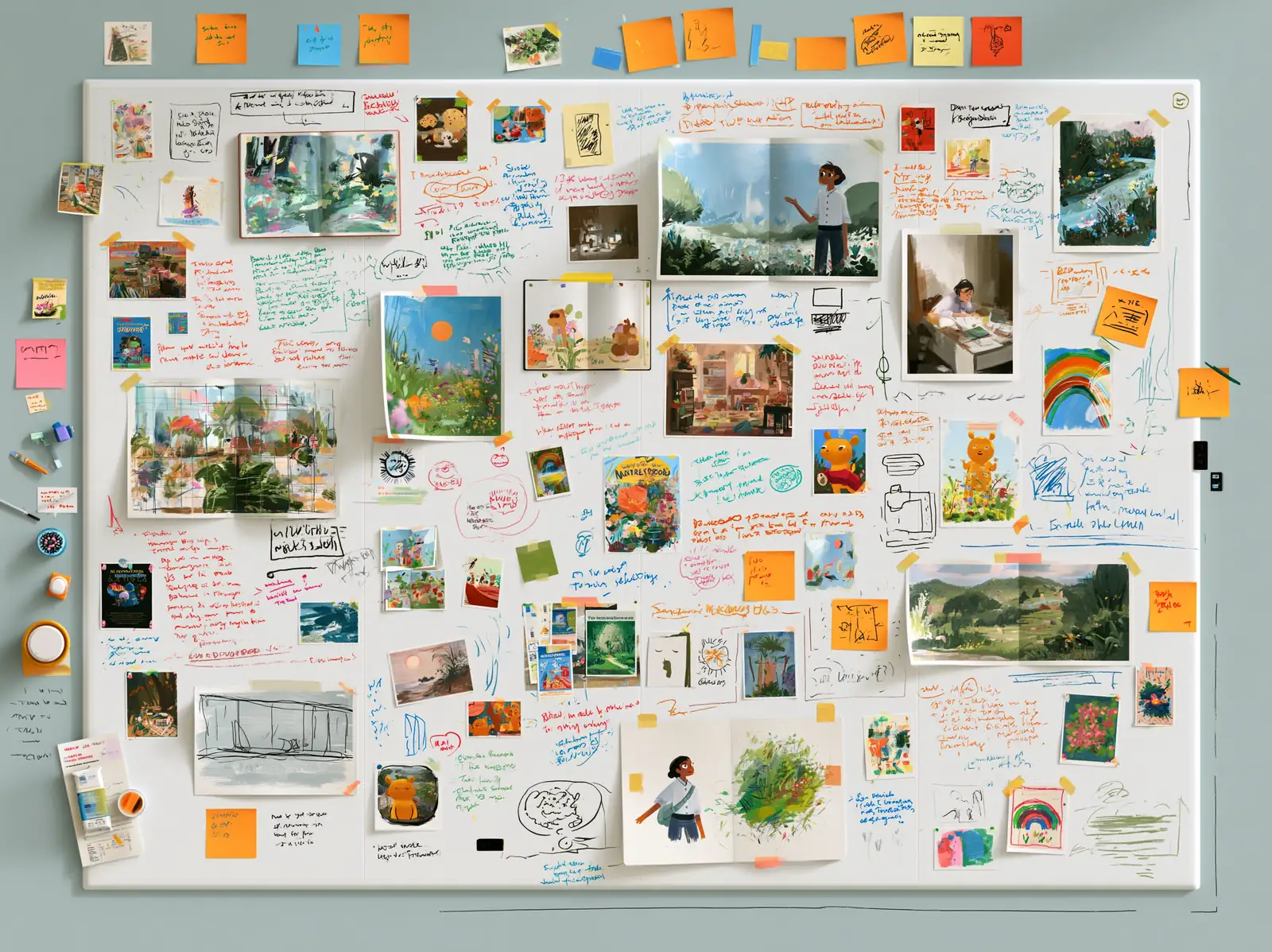 A digital wall of reference and notes